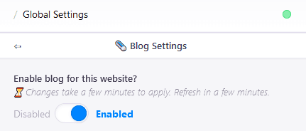 Control del blog activat