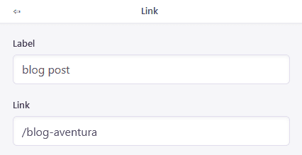 Opcions d'edició per al 'Link'