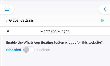 Control del widget desactivat